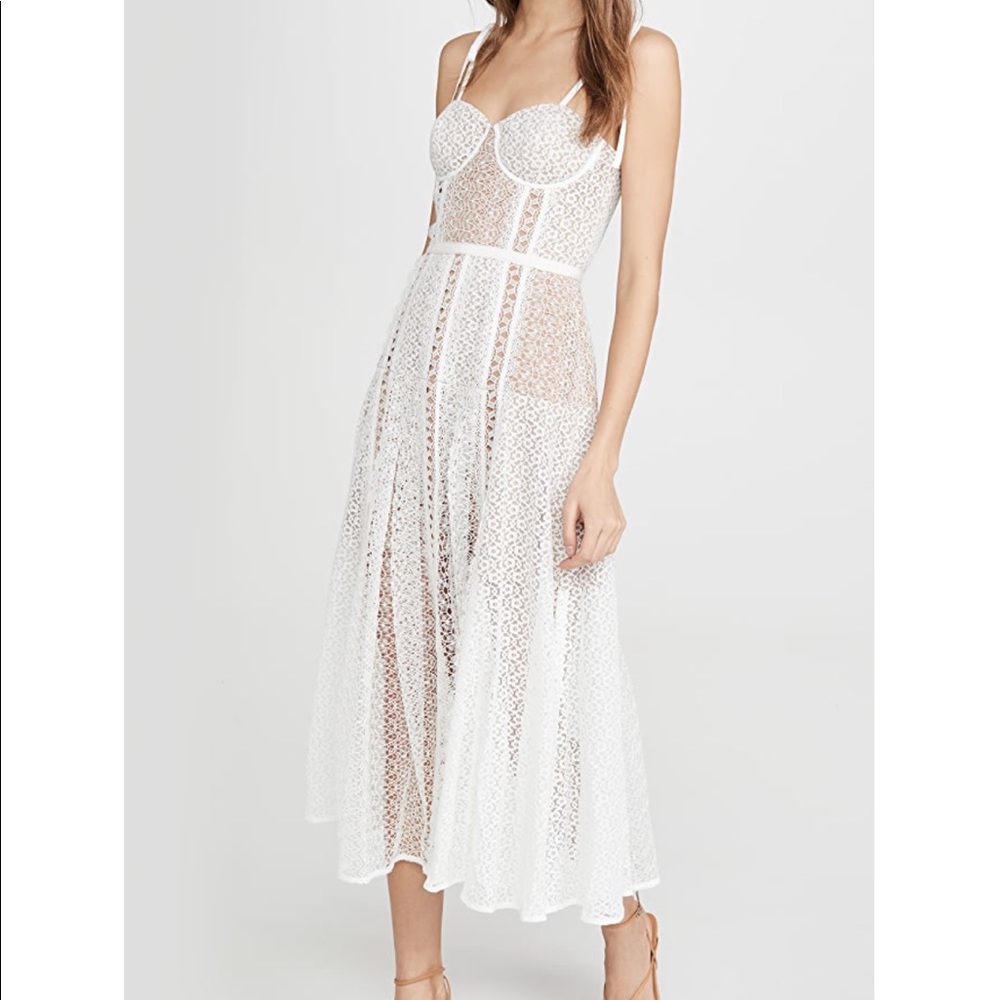 Self Portrait Lace Bustier Midi Dress NWT 4 US
